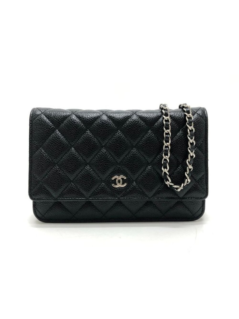 Chanel Shoulder Bag CC Logo Classic Caviar Leather Black